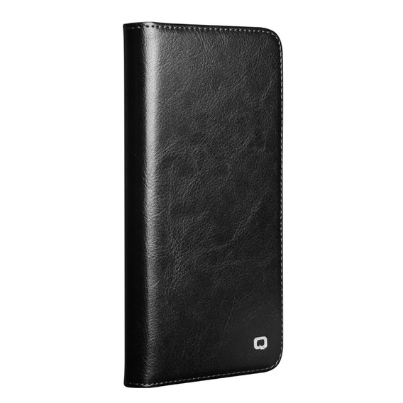 Carcasa flip pentru Samsung Galaxy S25 FE, QIALINO Leather Wallet, negru