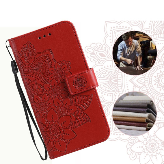 Cu clapetă pentru Xiaomi Redmi Note 13 5G, Mandala, roșu