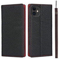 Husă din piele pentru iPhone 11, ERBORD Grain Leather, negru