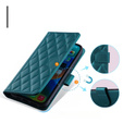 Husă cu clapetă pentru Samsung Galaxy S24 FE, Rhombus Crossbody Leather, verde închis