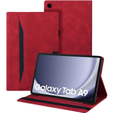 Husă pentru Samsung Galaxy Tab A9, Classic, cu spațiu pentru stylus, roșu