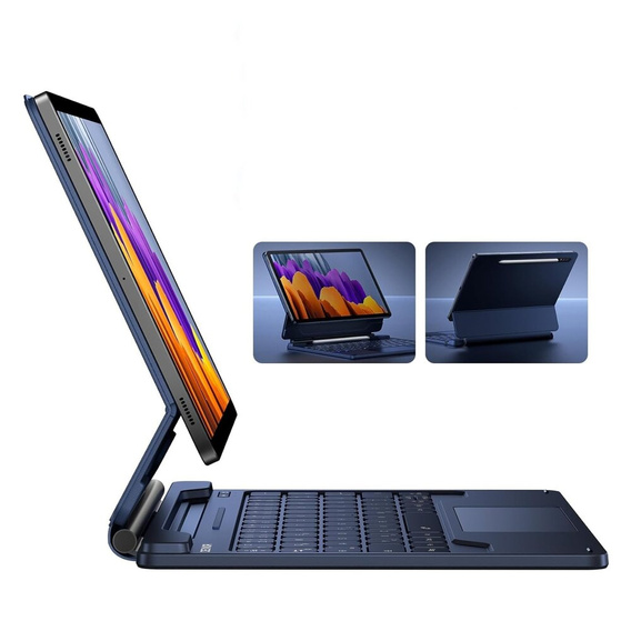 Husă tastatură pentru Samsung Galaxy Tab S10 Lite / S10 FE / S9 FE / S9, Dexnor Magnetic Keyboard Touchpad, albastru