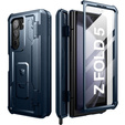 Husă blindată pentru Samsung Galaxy Z Fold 5 5G, Dexnor Full Body S-Pen Slot, albastru închis