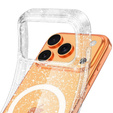 Husă pentru iPhone 17 Pro Max, pentru MagSafe, glitter - transparentă