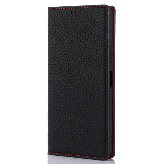 Cu clapetă pentru Sony Xperia 10 V, Litchi Skin Grain, negru