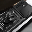 Carcasă blindată pentru Samsung Galaxy A56, CamShield Slide, negru + sticlă călită 9H