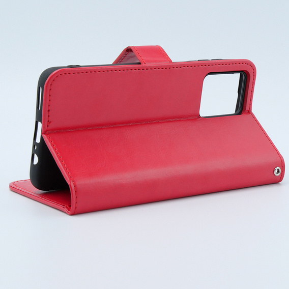 Cu clapetă pentru Motorola Moto G54 5G, Crazy Horse Wallet, roșu