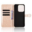 Husa cu clapetă pentru Xiaomi Redmi 15C 4G/LTE, Wallet Rhombus, de aur