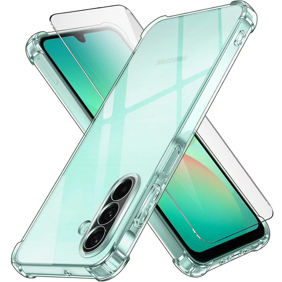 Carcasă pentru Samsung Galaxy A26, Erbord Dropproof, transparentă + Sticlă