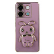 Carcasă pentru Xiaomi Redmi Note 13 5G, Rabbit, violet + sticlă călită 9H