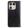 Husa cu clapetă pentru Motorola Edge 50 Ultra, Split Leather, negru