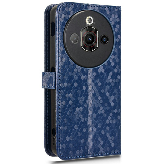 Husă tip portofel Rhombus pentru Nubia Focus Pro 5G, albastră