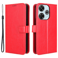 Cu clapetă pentru Xiaomi Redmi 13, Crazy Horse Wallet, roșu