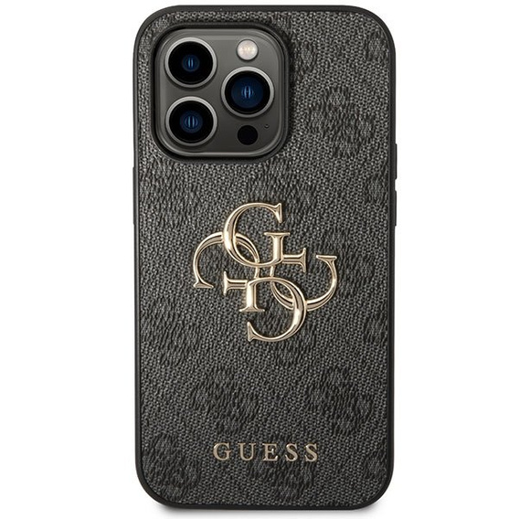 GUESS Huse pentru iPhone 15 Pro Max, 4G Big Metal Logo, gri