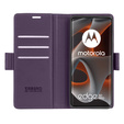 Husă pentru Motorola Edge 50 Pro, ERBORD Glossy Litchi, portofel cu clapetă, violet