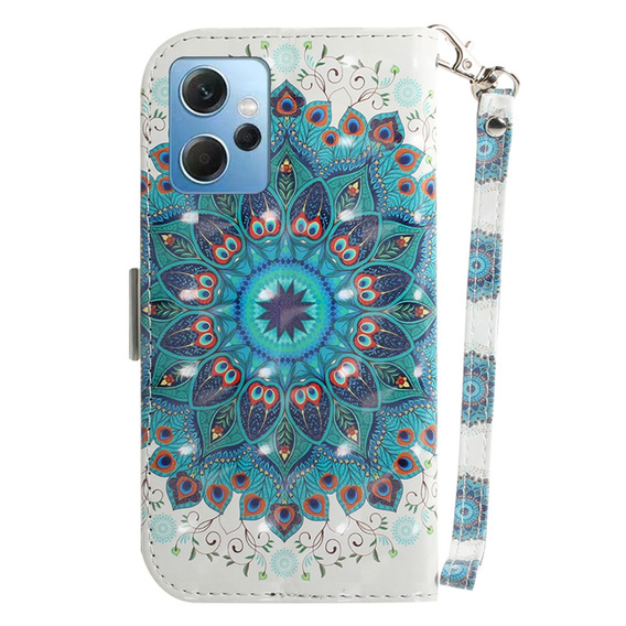 Cu clapetă pentru Xiaomi Redmi Note 12 4G, Wallet mandala, alb