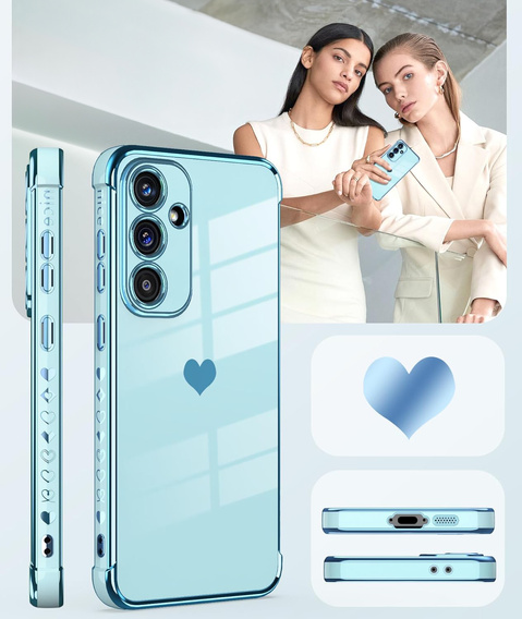 Carcasa pentru Samsung Galaxy A36, Electro heart, albastru + sticlă 9H