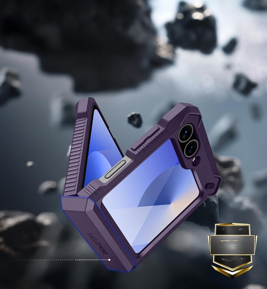 Husa blindată pentru Samsung Galaxy Z Flip7 FE / Z Flip6, Dexnor Clip Holder, violet
