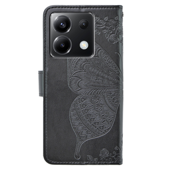 Cu clapetă pentru Xiaomi Poco X6 5G, Butterfly, negru