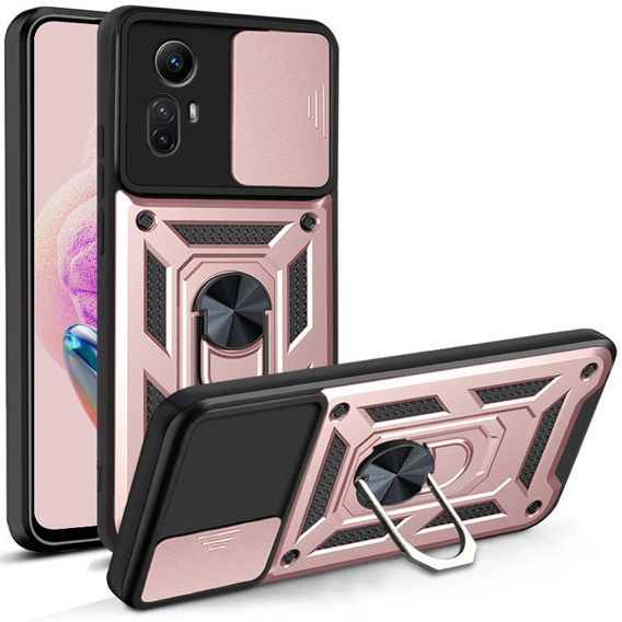 Husă blindată pentru Xiaomi Redmi Note 12S 4G, CamShield Slide, roz rose gold