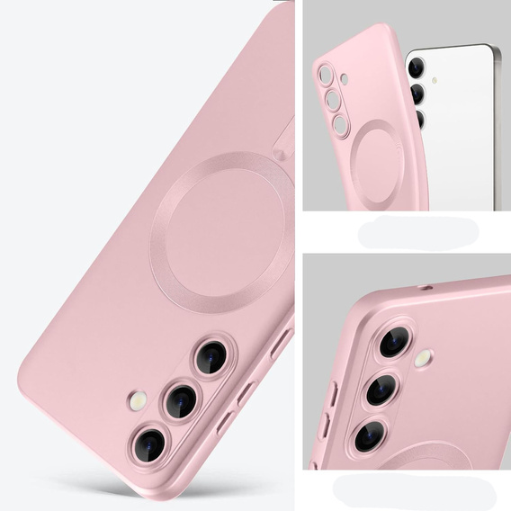 Carcasă pentru Samsung Galaxy A56, ColorMag, pentru MagSafe, roz + sticlă călită 9H