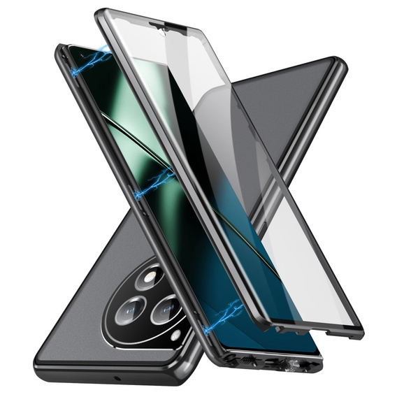 Husa pentru OnePlus 12 5G, Magnetic Dual Glass, negru