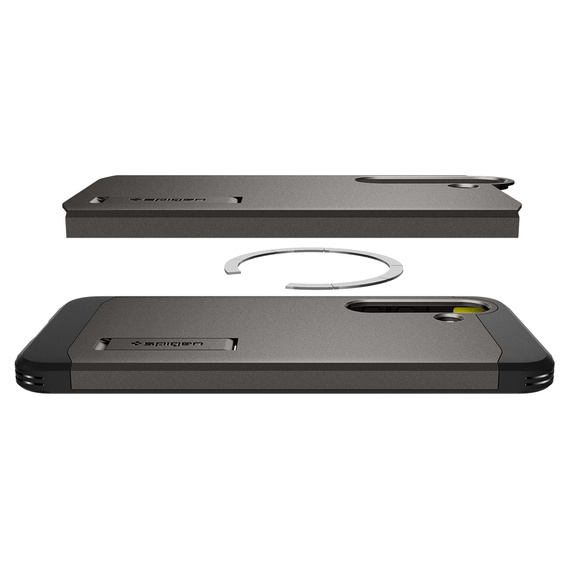 Carcasa Spigen pentru Samsung Galaxy S25+ Plus, Tough Armor Mag MagSafe, gri + 9H Tempered Glass