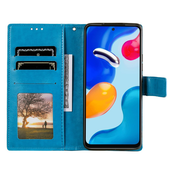 Cu clapetă pentru Xiaomi Redmi Note 11/11S, Mandala, albastru