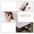 Carcasă flip CASEME pentru Samsung Galaxy Note 20 Ultra, Waxy Textured, roz