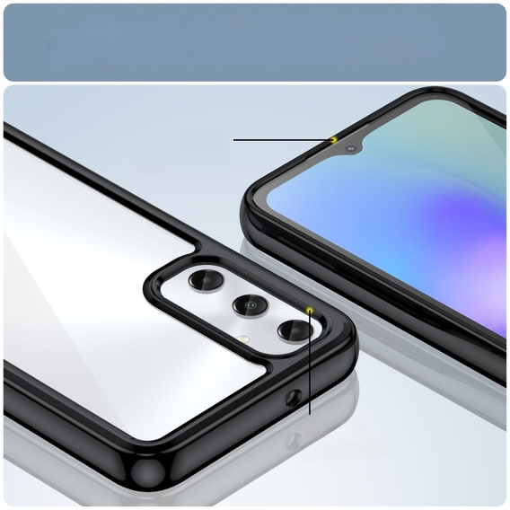 Huse pentru Samsung Galaxy A05s 4G, Fusion Hybrid, transparent / negru