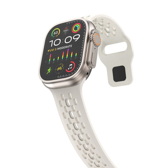 Curea din silicon pentru Apple Watch 1/2/3/4/4/5/6/6/7/8/SE/ULTRA 42/44/45/49MM, bej