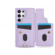 Husa pentru Samsung Galaxy S24 Ultra, Leather Flower Card Slot, violet