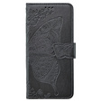 Cu clapetă pentru Samsung Galaxy M34 5G, Butterfly, negru