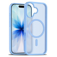 Husă Matt pentru iPhone 17, pentru MagSafe, albastru translucid