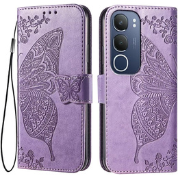 Cu clapetă pentru Vivo Y19s, Butterfly, violet