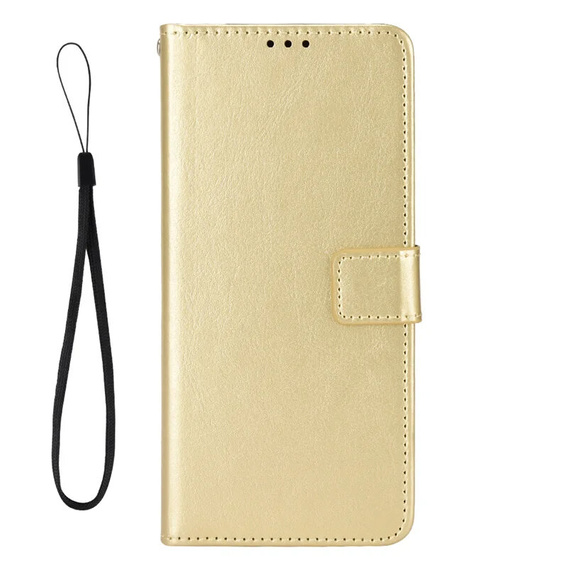 Cu clapetă pentru Motorola Edge 50 Neo / Motorola ThinkPhone 25, Crazy Horse Wallet, de aur
