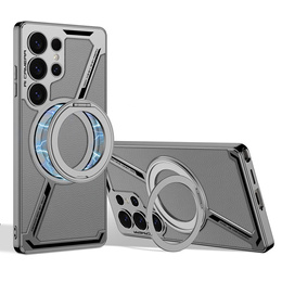 Husă pentru Samsung Galaxy S25 Ultra, GKK Kickstand Ring, pentru MagSafe, gri