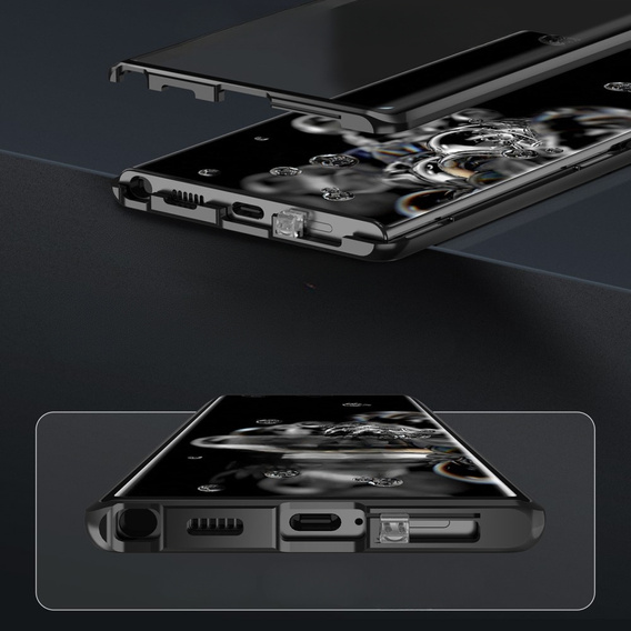 Husa pentru Samsung Galaxy S23 Plus, Magnetic Dual Glass, negru