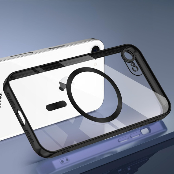 Husă pentru iPhone 7 / 8, Electro MagSafe, negru + Sticlă pentru ecran