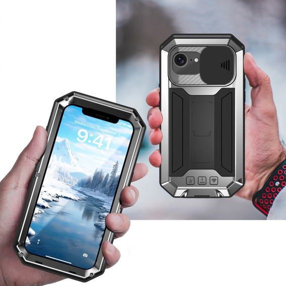 Husă blindată pentru iPhone 16E, R-JUST, de argint