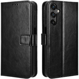 Cu clapetă pentru Samsung Galaxy M55 5G, Crazy Horse Wallet, negru