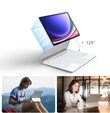 Husă tastatură pentru Samsung Galaxy Tab S7+ / S7 FE / S9+ / S8+ / S9 FE+ / S10+, Dexnor Magnetic Keyboard Touchpad, alb