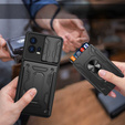 Husă blindată pentru Motorola Edge 30 Fusion 5G, Camera Slide Card Slot, negru