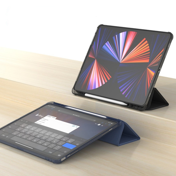 Carcasă pentru iPad Pro 12.9" 2022/2021/2020 (6/5/4 gen.), Smart Pencil, cu suport pentru stylus, albastru închis