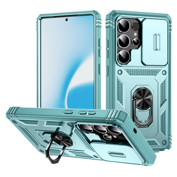 Husă pentru Samsung Galaxy S25 Ultra, KickStand Camera Lens, albastru