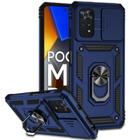 Husă blindată pentru Xiaomi Poco M4 Pro 4G, CamShield Slide, albastru