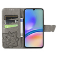 Cu clapetă pentru Samsung Galaxy A05s, Butterfly, gri