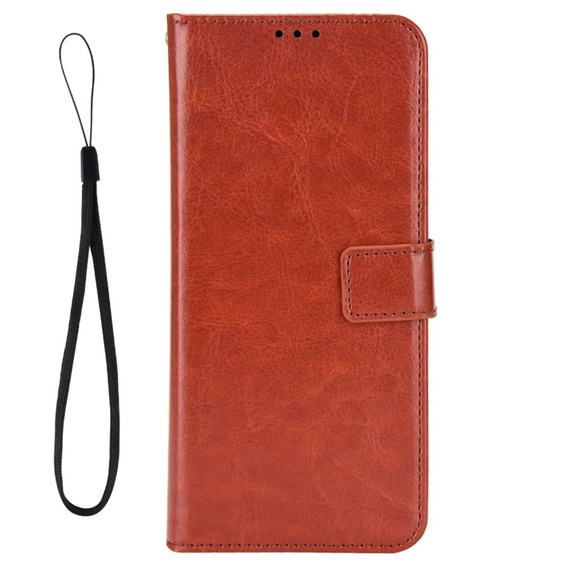 Cu clapetă pentru Infinix Hot 20i, Crazy Horse Wallet, maro
