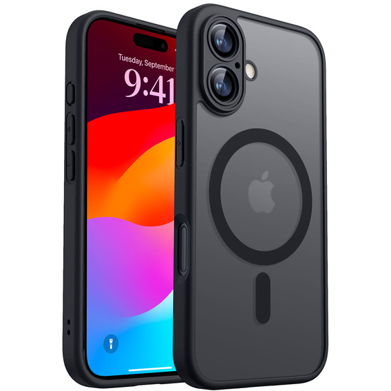 Husă mată pentru iPhone 17, pentru Magsafe, negru mat