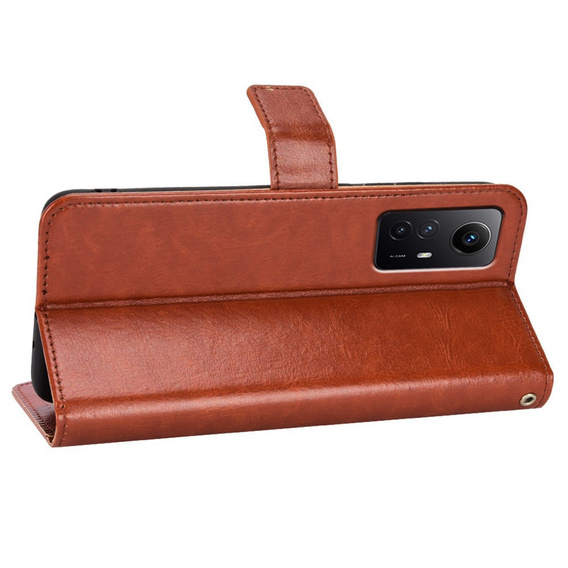 Cu clapetă pentru Xiaomi Redmi Note 12S, Wallet, maro